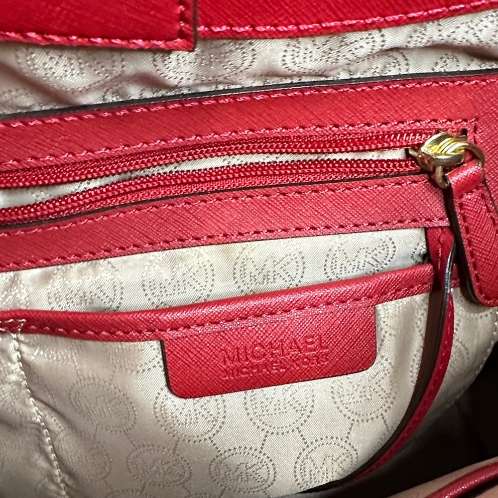 Michael Kors Red Satchel with Gold Details - Picture 5 of 5